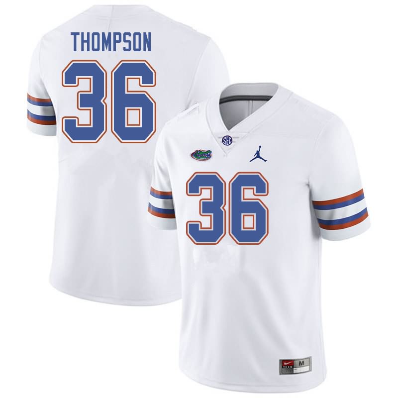 NCAA Florida Gators Trey Thompson Men's #36 Jordan Brand White Stitched Authentic College Football Jersey NZH2864IK